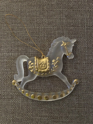 Frosted Acrylic Rocking Horse Ornament   MTS|131888