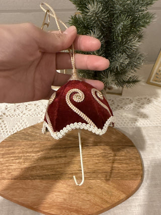 VELVET W/JEWEL BALL ORNAMENT - umbrella|137526