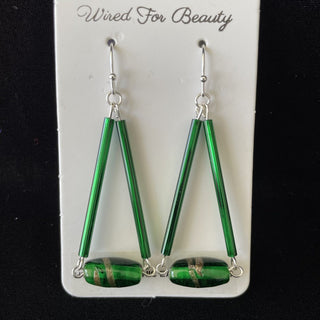 green triangle swing earrings RSV