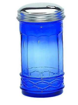 Cobalt Blue Glass Sugar Dispenser Diner Restaurant Stainless Steel Lid #63 VV MTS|114952