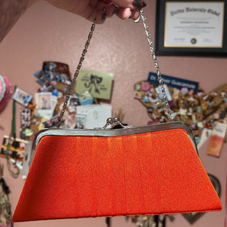 Orange Satin Clutch MTS