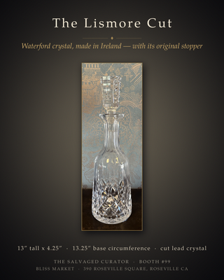 Waterford Crystal Lismore Wine Decanter with Original Stopper — Cut Lead Crystal, Made in Ireland