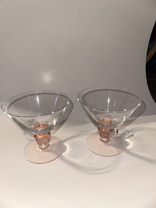 Rare Pink Fostoria Lyric Martini or Champagne Glass Set (2)-K|50540