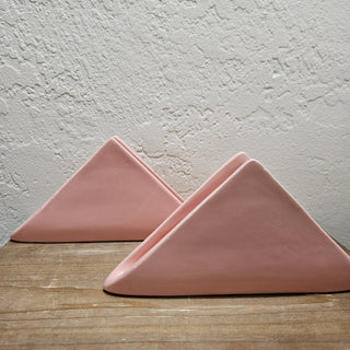 Vintage Pier 1 -  Pink Ceramic Triangle Napkin Holder [Italy] (BRI)|45569