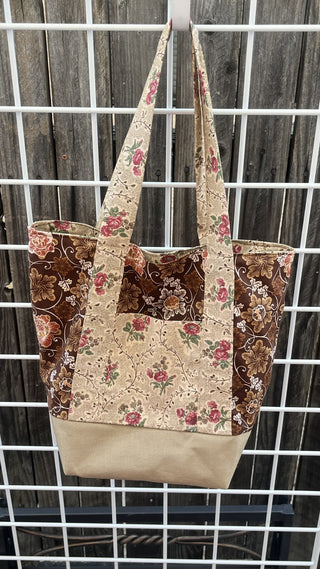 RSV Handcrafted Mini Tote Bag: Brown Rose|84023