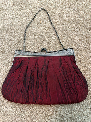 maroon bag with metal chain RSV|86849