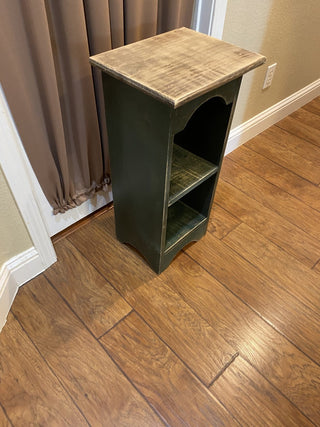 Amish-style handcrafted rustic shelf table RCD