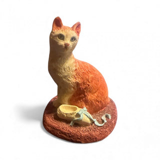 1994 "JC" Miniature Cat Figurine Resin 2" Tall #62 VV MTS