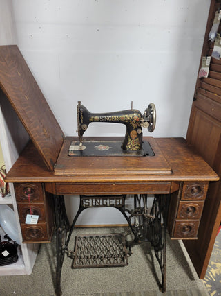Antique Sewing Machine and Cabinet|96359
