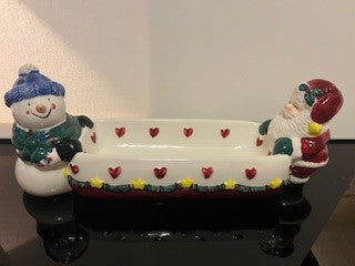 #2572 Santa & Snowman Long Dish RSV|127129