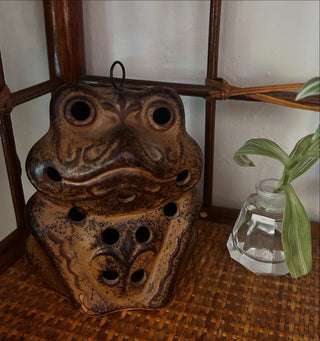 10H 1970s MCM Frog candle holder MT