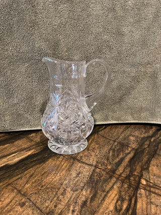 Heavy Cut Crystal Starburst and Crosshatch Design Water Pitcher RSV|123155