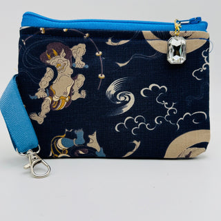 Handmade Coin Bag -  Blue Yokai Print - RCD|142497
