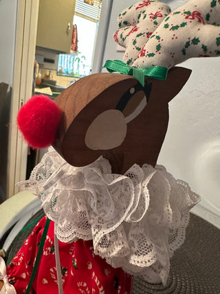 Reindeer Red Sitter Handmade Wood MTS|86643