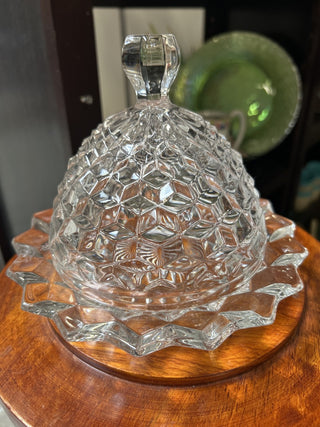 12F Fostoria CRYSTAL BUTTER DISH W/COVER MTS|91795