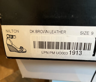 NEW, Dolce Vita Nilton Espadrille Wedge Heels Brown Leather Size 9 - RCD|118949