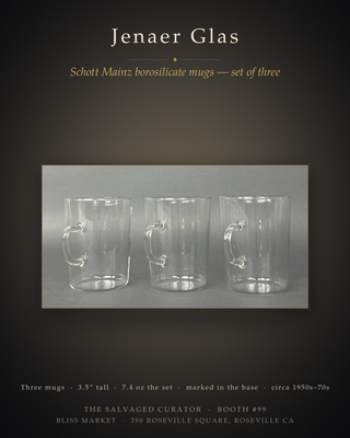 Vintage German Glass Coffee Mugs Set of 3 — Schott Jenaer