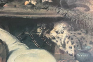 VINTAGE LITHOGRAPH ON CANVAS "THE ARAB TENT"