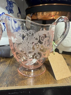 Pink  Fostoria pink cream & sugar set 1928-1940, 4x4.5 and 5x3.5