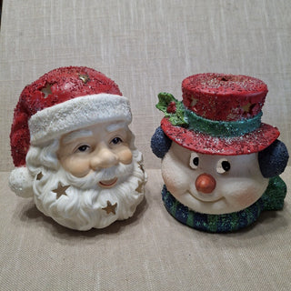 Snowman Head Ceramic Candle Holder MTS|124144