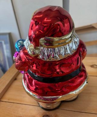 Vintage metallic Santa cookie jar,  RSV|120866