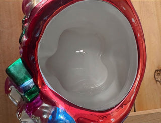 Vintage metallic Santa cookie jar,  RSV|120864