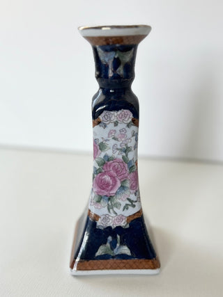 Chinoiserie Blue floral vintage candle holder|71973