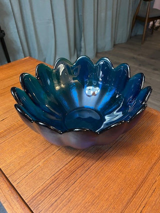 BLENKO 16143-L Turquoise Lotus Petal Bowl RSV|44847