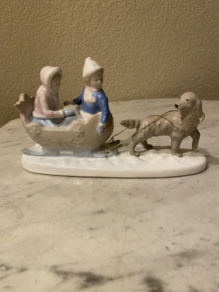 Paul Sebastian vtg "Sleigh Ride" fine porcelain figurine RCD|136449