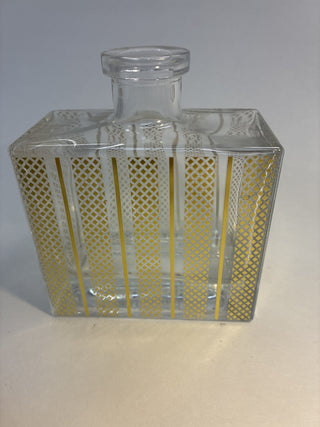 Clear Glass Decanter with Gold Lattice Pattern|163704