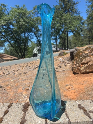 21” Empoli Cristalleria Fratelli Betti Bubble Swung Vase