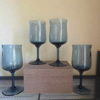 Vtg Lenox -Blue Mist Wine Glasses (Set of 2)