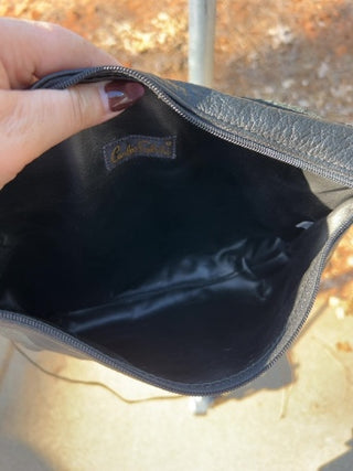 Vintage Carlos Falchi Black Leather Crossbody