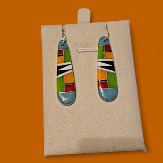 .925 inlaid mosaic  earrings