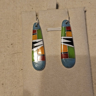 .925 inlaid mosaic  earrings