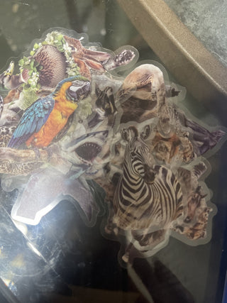 Small clear, animals stickers rsv