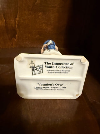 VTG NORMAN ROCKWELL - "Vacation's Over" Figurine - Innocence of Youth Collection RCD