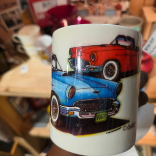 SALE - Vtg 80's - Signed - Classic Car Mug