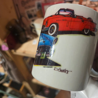 SALE - Vtg 80's - Signed - Classic Car Mug
