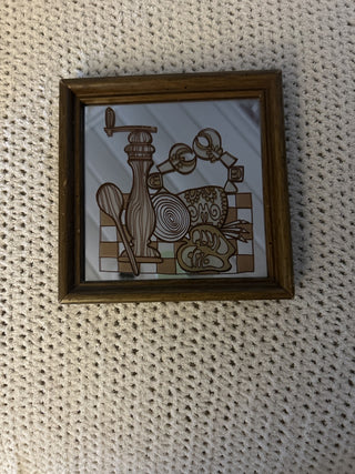 Vntg Small mirrored wall decor-MTS|78214