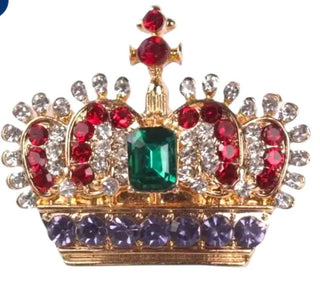 #62 VV Rhinestone-Embellished crown pin MTS|62505