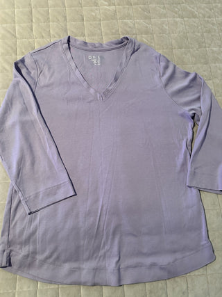 Chico's 3/4 Sleeve V-neck Tee Size 2 MTS