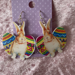 Easter bunny & 2 egg earrings RSV