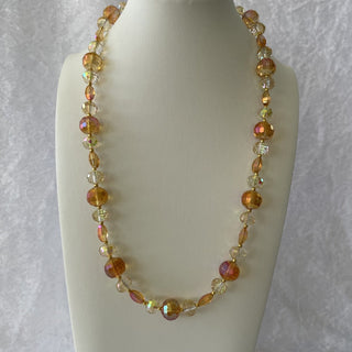 beaded necklaced, sparkly amber/champagne RSV