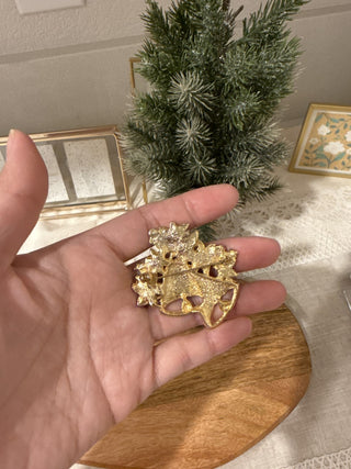 Christmas Bell Pin/ Brooch-  red / green|137529