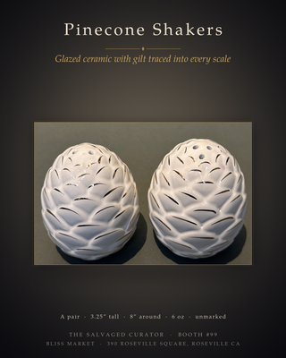 American Atelier White Pinecone Salt and Pepper Shakers Set