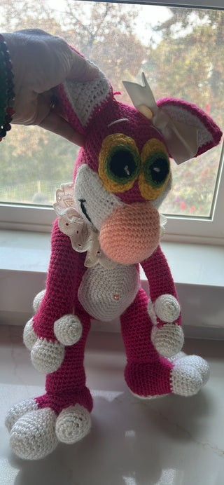 Hand crochet large pink panter
