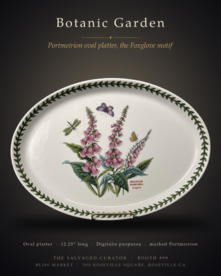 Portmeirion Botanic Garden 12” Oval Platter Foxglove Digitalis Purpurea