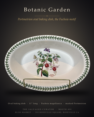 Portmeirion Botanic Garden 11.25” Oval Baking Dish Fuchsia Magellanica