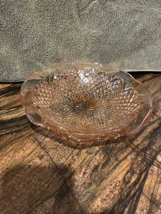 Vintage Indiana Marigold Carnival Glass Diamond Cut Bowl RSV|122310